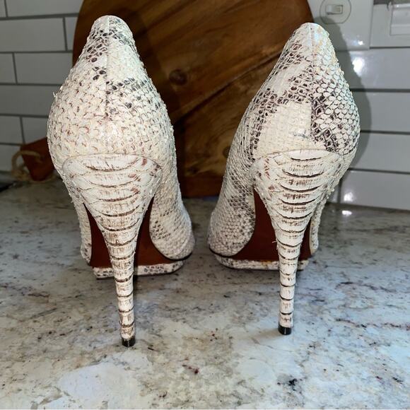Elizabeth & James Falin $395 Snake Print Stiletto Platform Heel Womens 10 B EUC - Picture 8 of 14